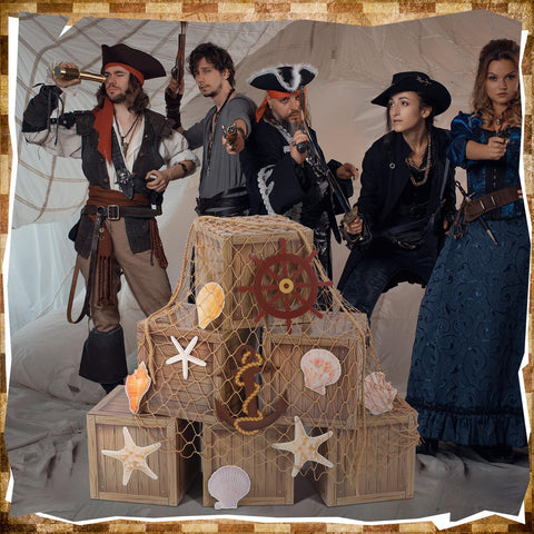 JellyArch pirate decor setup—eye-catching trunk or treat backdrop for Halloween.