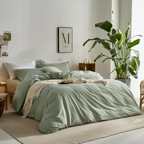 JellyMoni duvet cover striped fabric close-up, soft texture for cozy comfort