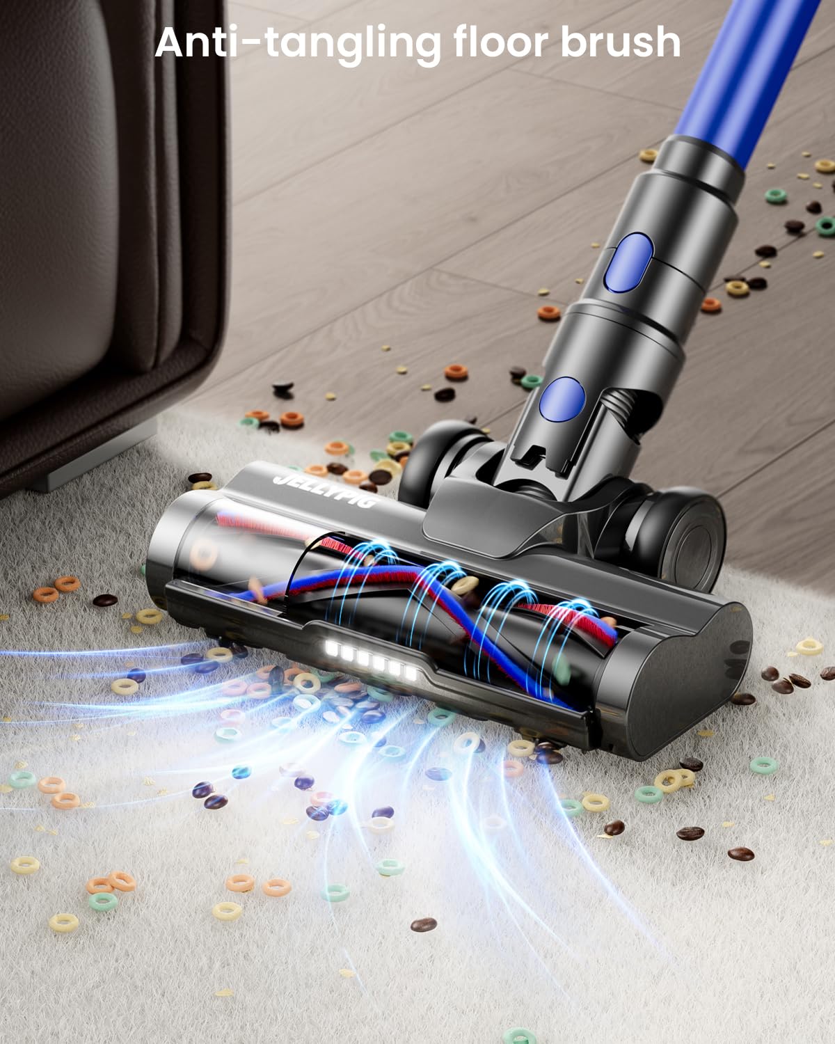 JellyPig X100 ideal for pet hair cleanup across floors and furniture.
