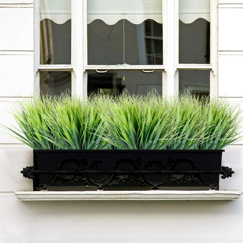 JEMONG front porch decoration with lifelike grass adds curb appeal.