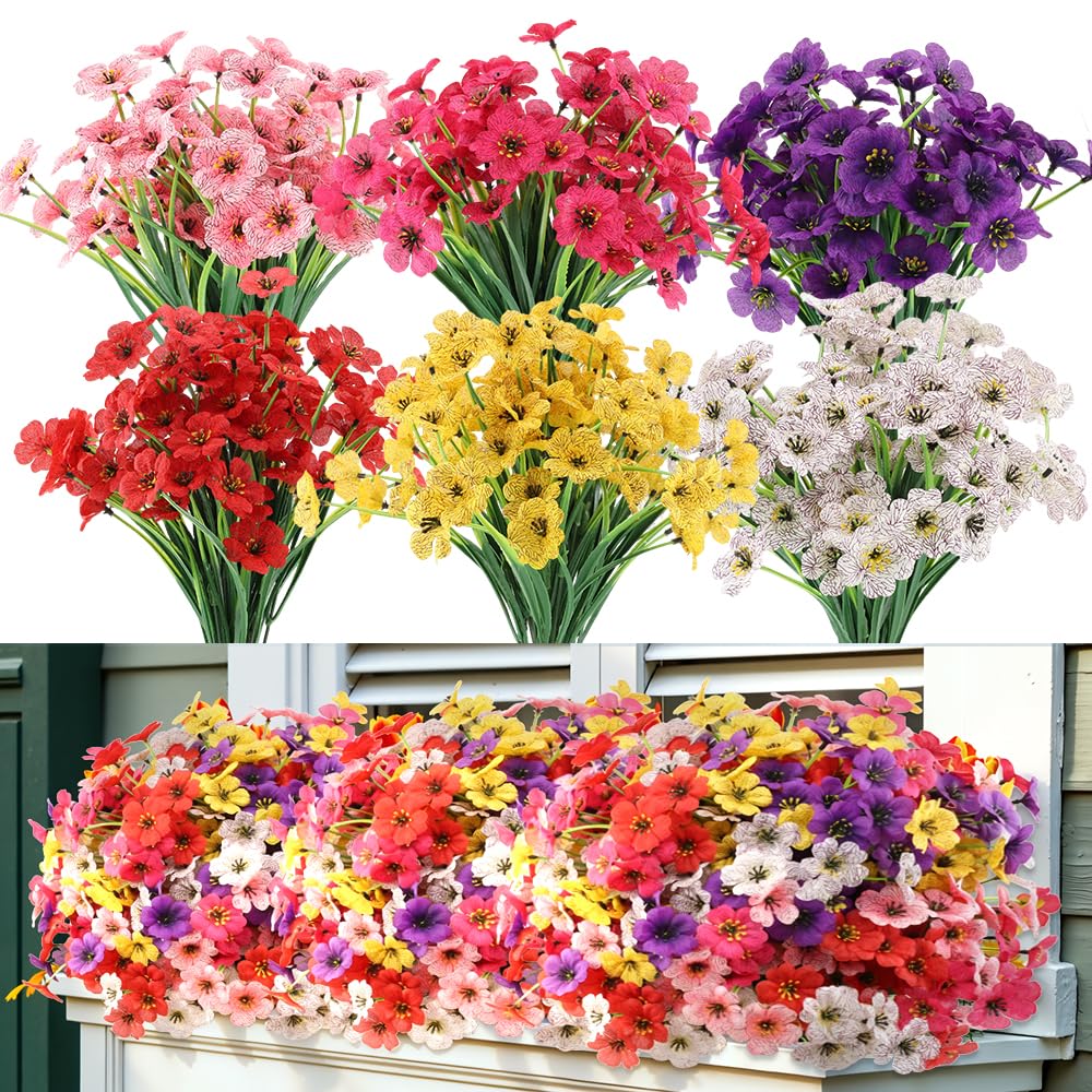 JEMONG artificial outdoor flowers in 30 bundles for lush year-round color