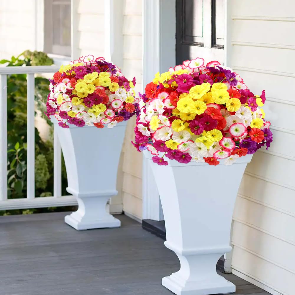 JEMONG artificial daisies along a fence stay fresh without watering