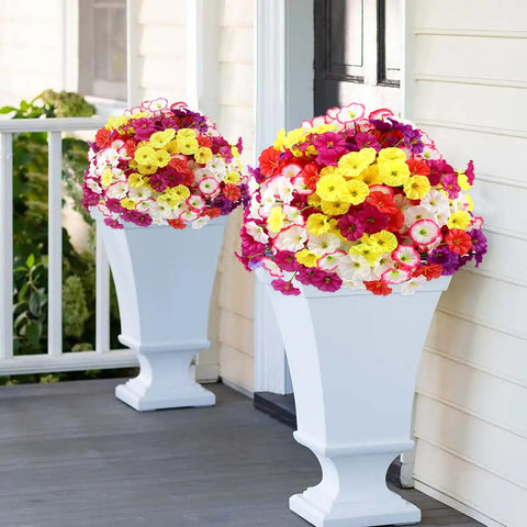 JEMONG artificial daisies along a fence stay fresh without watering