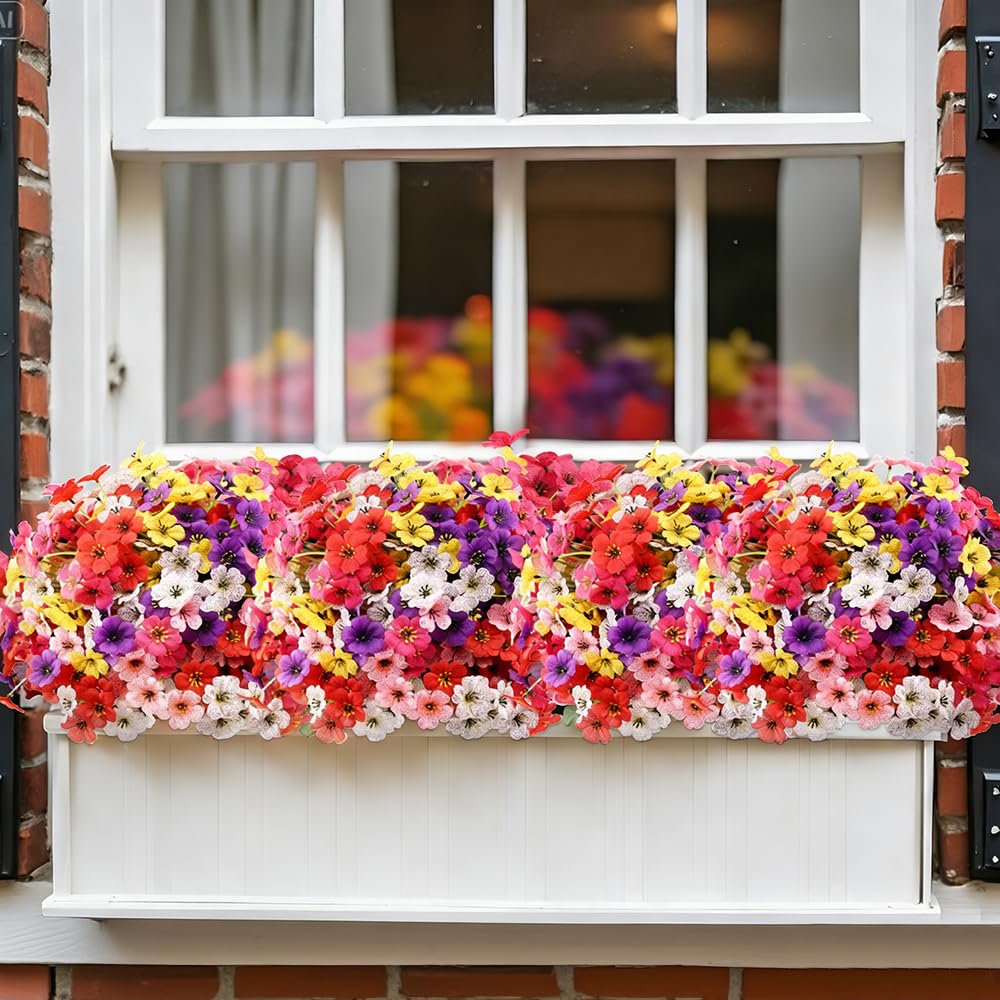 JEMONG front porch garden with artificial flowers