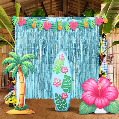Jenaai Luau banner provides a long tropical message for events