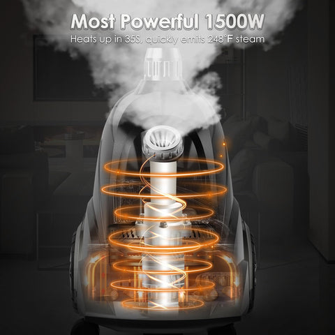 Jenaely steamer showing 35s heat-up speed for quick refresh