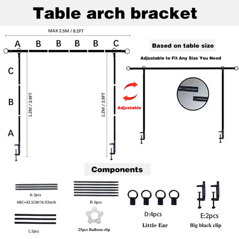 Jenlion arch extendable from 28-98 inches to suit layouts.