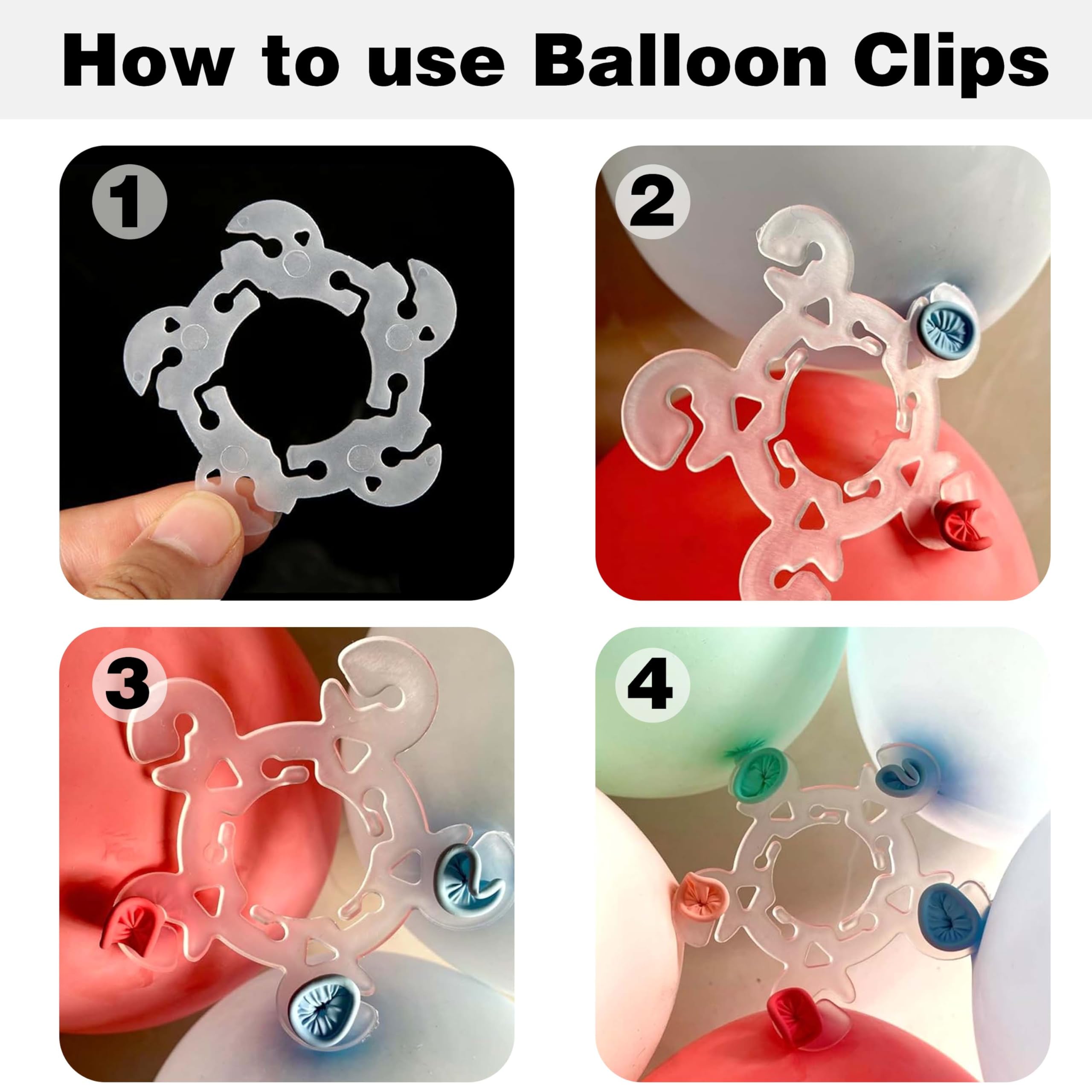 Jenlion balloon clip set 25 enables quick balloon decorating.