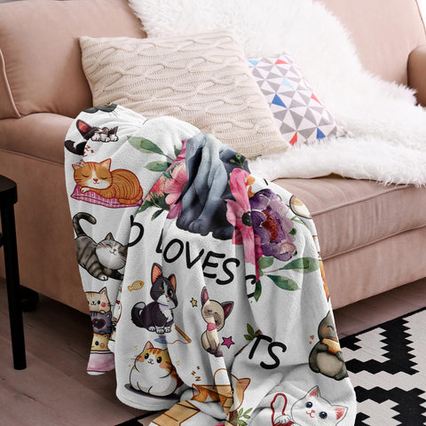 Jepufo cat blanket on a couch bed setup for versatile use.