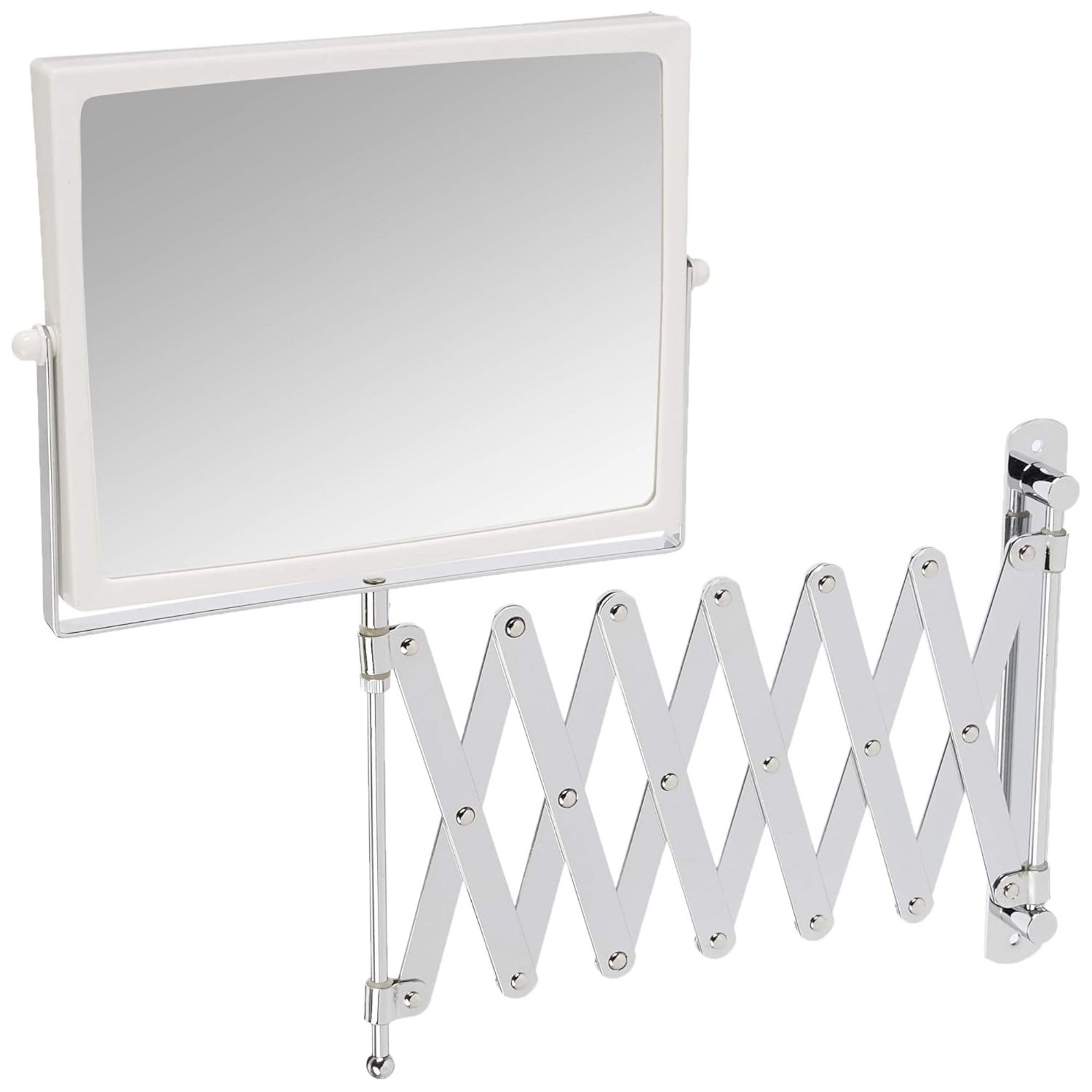 JERDON two-sided swivel wall-mount mirror with extended arm for precise grooming
