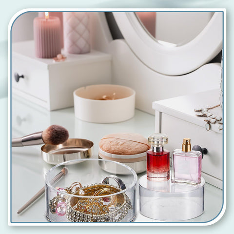 Jerify acrylic risers 3.54 inch round pedestal for compact display