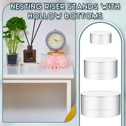Jerify acrylic risers stack to save space and create depth