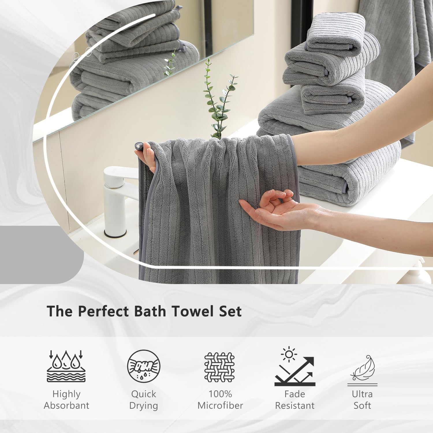 Jessy Home high-absorbency towels demonstrating quick moisture uptake.