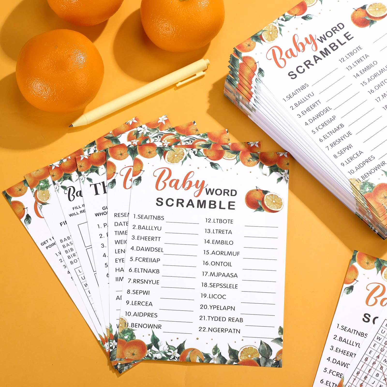 Jetec baby word search cards for interactive fun at shower