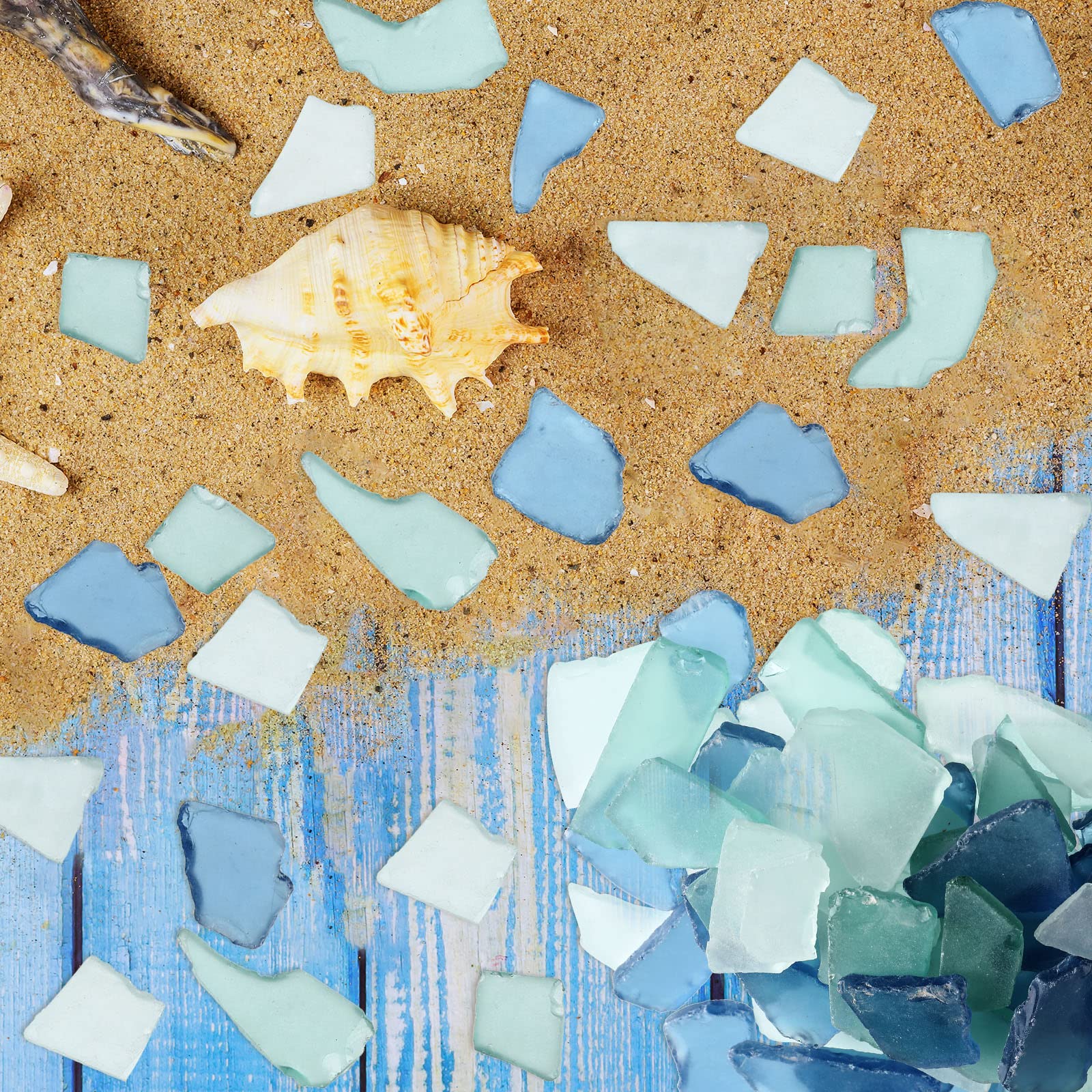 Jetec sea glass 36oz beach-wedding-decor in cobalt tones.