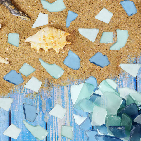 Jetec sea glass 36oz beach-wedding-decor in cobalt tones.