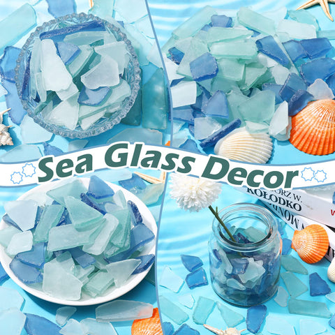 Jetec sea glass 36oz candle surrounds add subtle glow to tables.