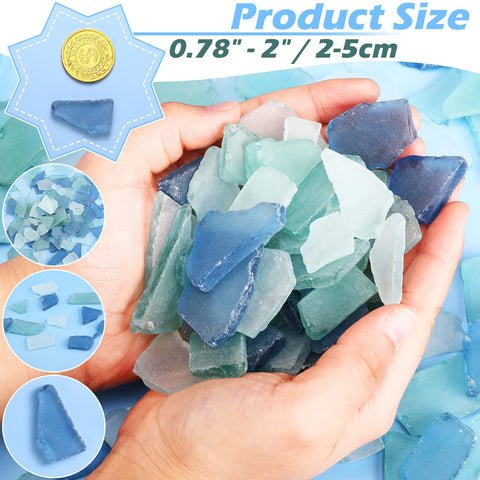 Jetec sea glass 36oz green shards perfect for ornaments and crafts.