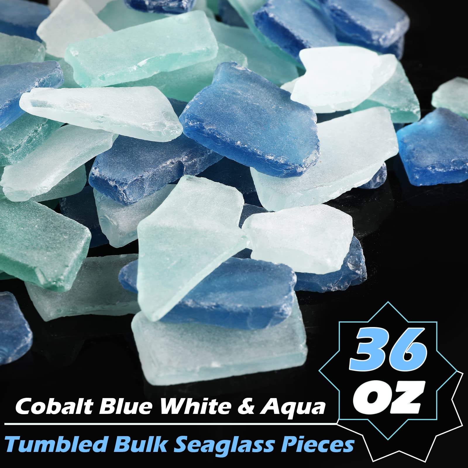 Jetec sea glass 36oz white pieces ideal for mirrors and bright accents.
