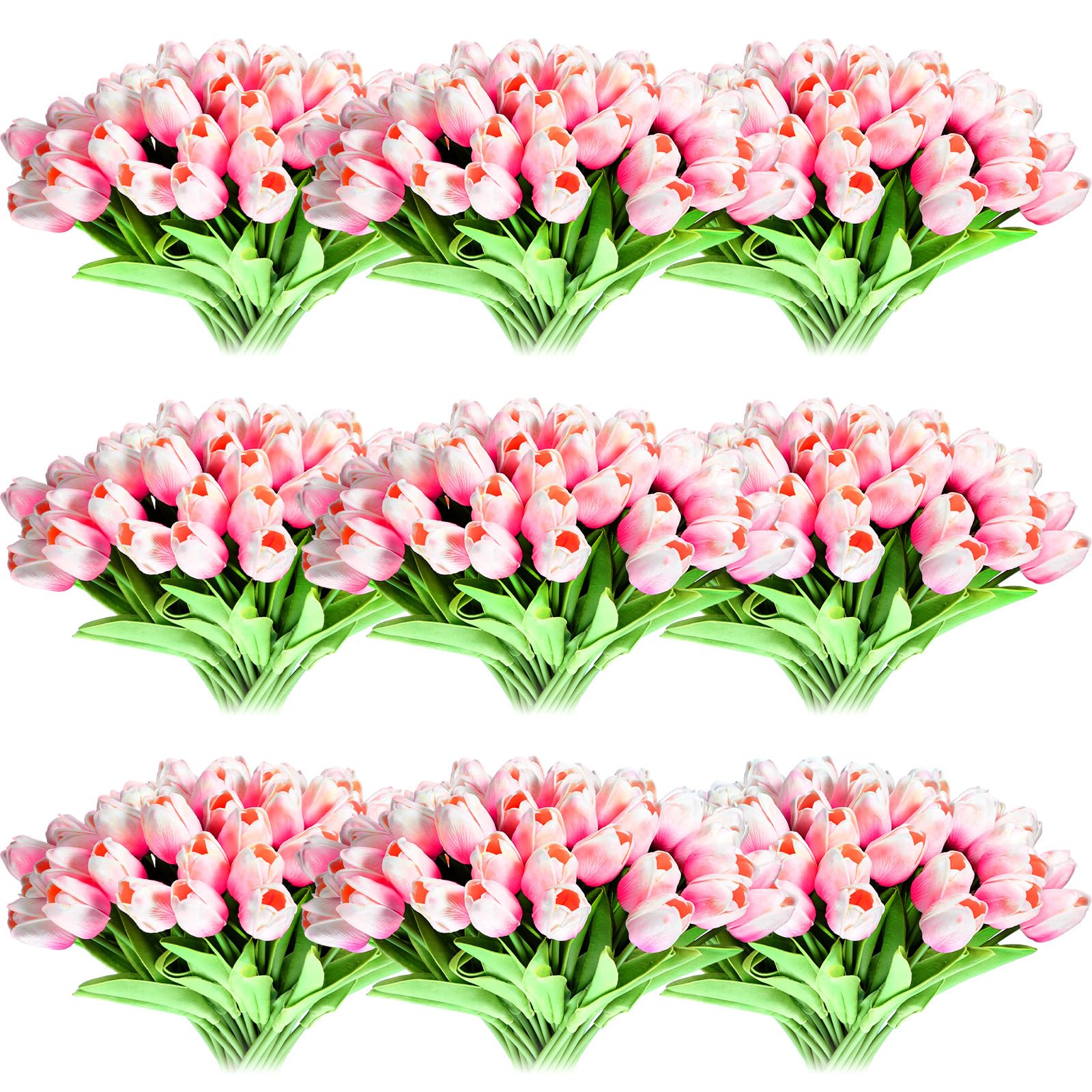 Jexine artificial tulips collection showcasing 100 pieces in vibrant colors for versatile centerpieces.