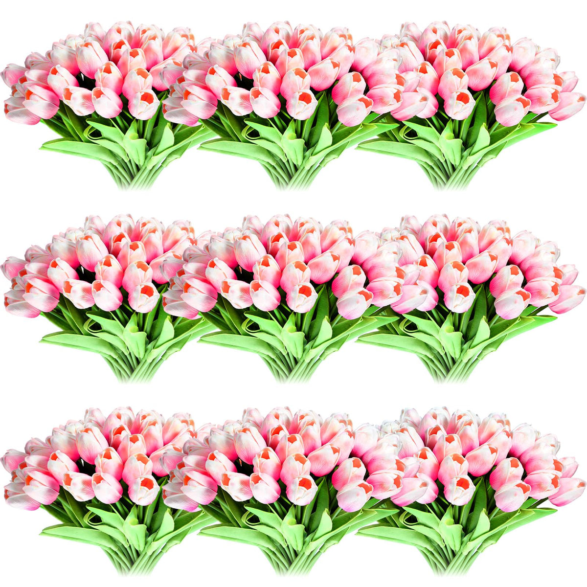 Jexine artificial tulips collection showcasing 100 pieces in vibrant colors for versatile centerpieces.