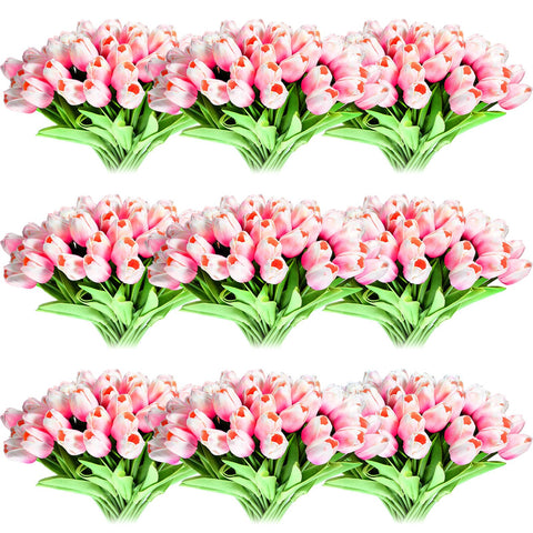 Jexine artificial tulips collection showcasing 100 pieces in vibrant colors for versatile centerpieces.