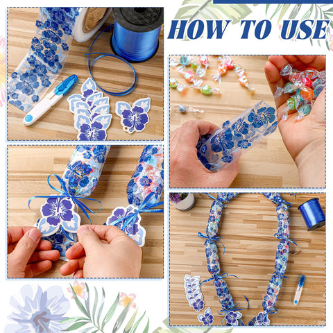 Jexine hibiscus cards 24 pcs add tropical flair to graduation favors.