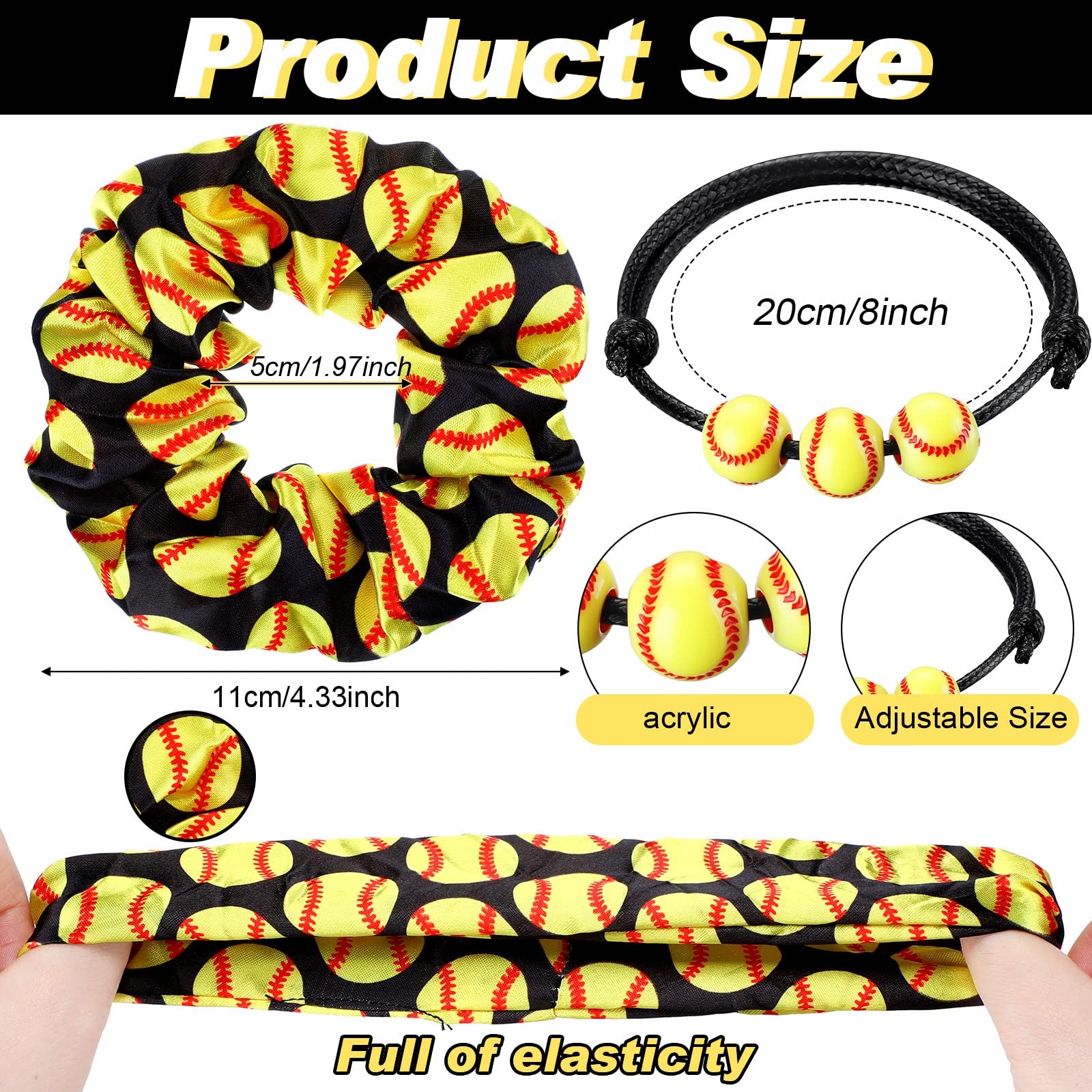 Jexine softball scrunchies for stylish, stretchy wear at events