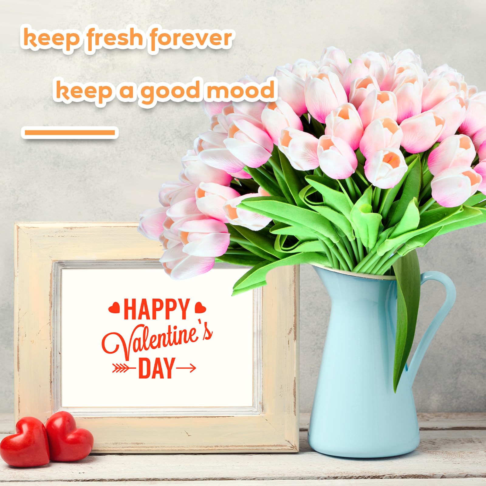 Jexine 13.4-inch tulips arranged in a vase for elegant home decor.