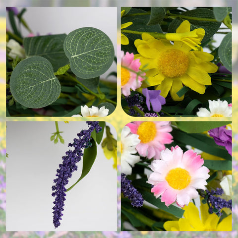 J'FLORU wreath may attract birds to nests in a garden setting.