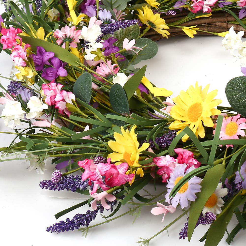J'FLORU wreath showcases natural grapevine base for rustic indoor or outdoor display.
