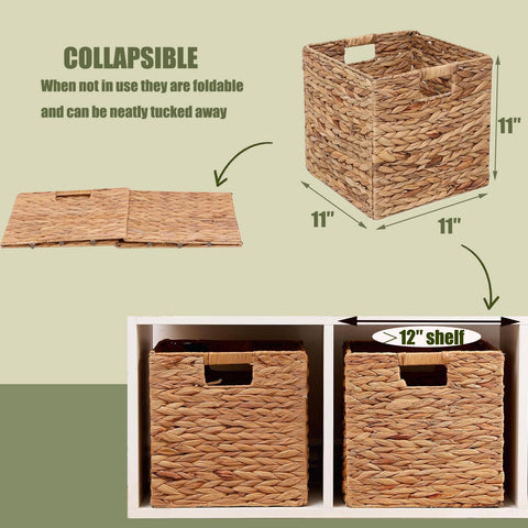 JGJCYO9 11x11in basket on cube shelf keeps nursery items neatly stored