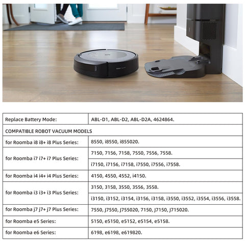 JGTM ABL-D1 battery installation for Roomba replacement.