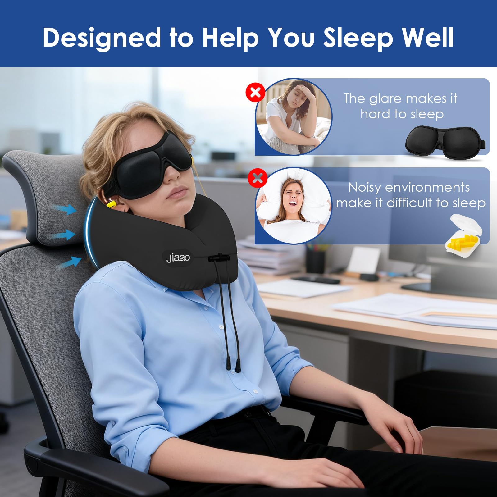 jiaao comfort on plane train focuses on versatile support for naps