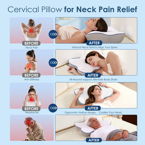 Jiaao pillow demonstrating curve-following 3-point neck support