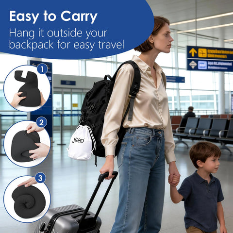 jiaao storage bag keeps pillow, mask, and plugs neatly in one place