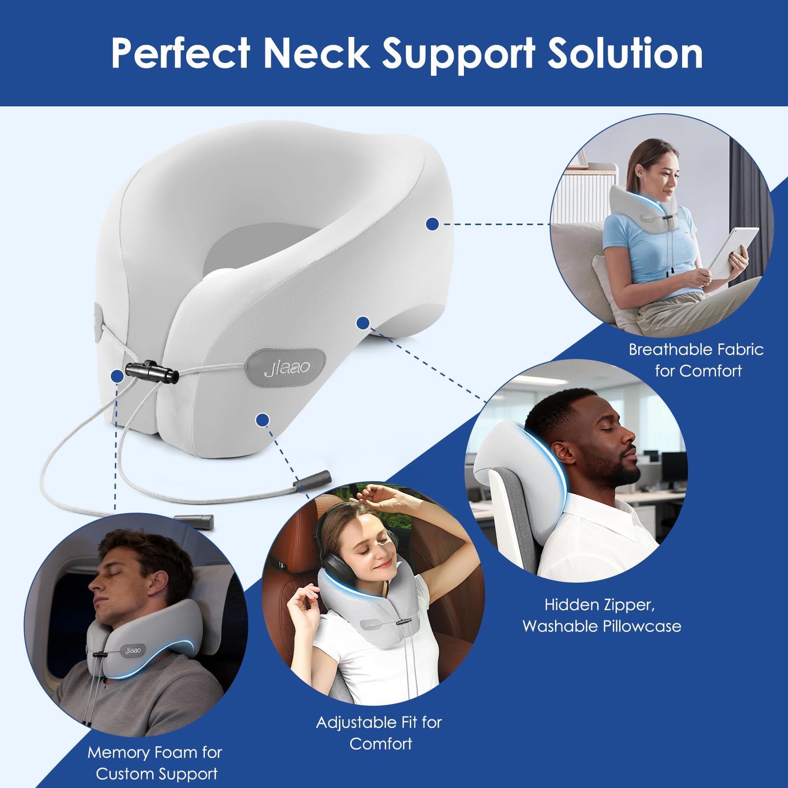 Jiaao eye mask and earplugs set for restful travel