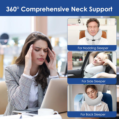 Jiaao memory foam neck pillow closeup highlighting contouring comfort
