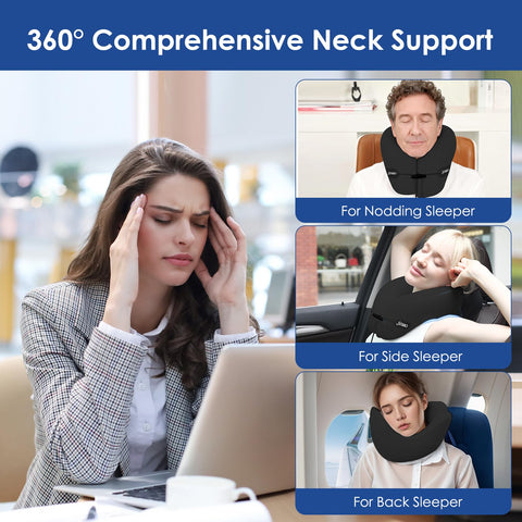 jiaao neck pillow adjustable strap ensures a secure customized fit during travel