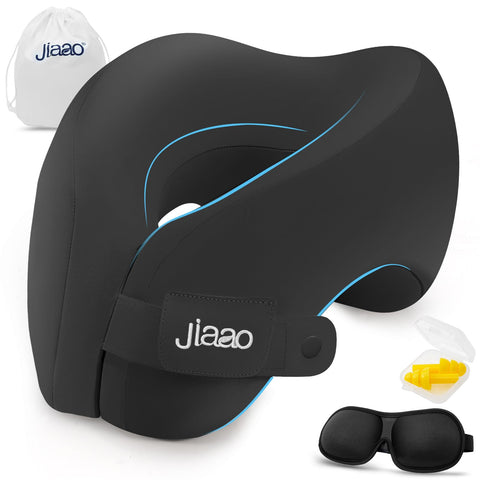 jiaao travel pillow memory foam neck pillow provides steady support for comfortable flights