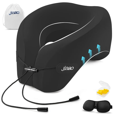 jiaao travel pillow memory foam neck support for long flights and car rides