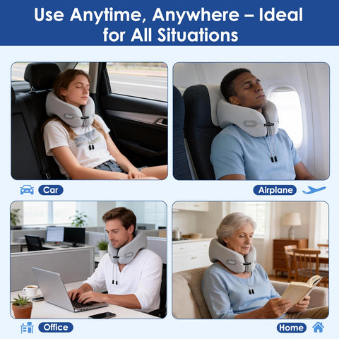 Jiaao travel pillow ideal for planes, cars, and trains