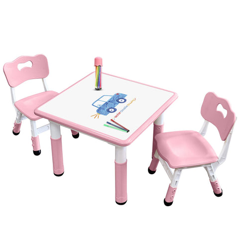 JIAOQIU kids table with adjustable legs for growing children