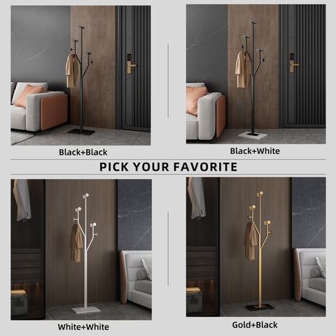 JIAYUEJU marble base coat rack adds elegant touch