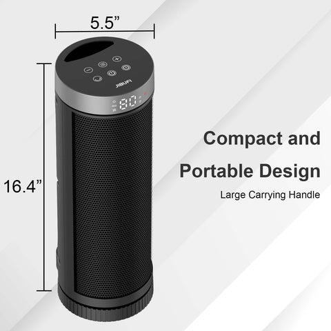 JIBUFI ceramic space heater with a long 6-foot cord allows flexible placement.