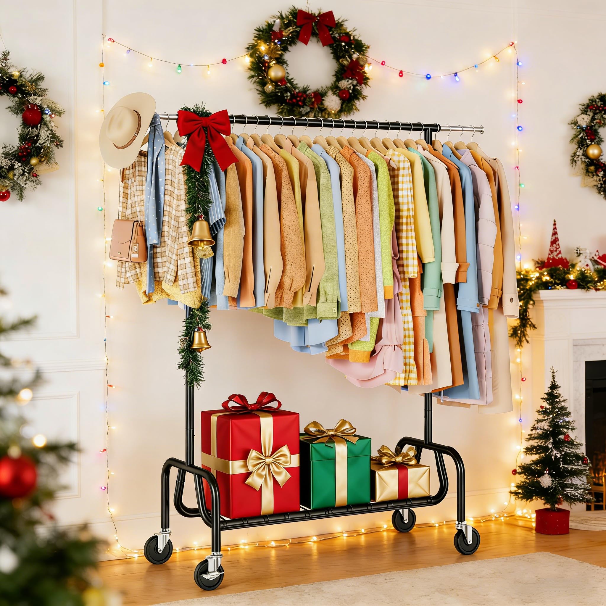 JIEJIERUI multi-functional storage rack combining hanging space and shelves