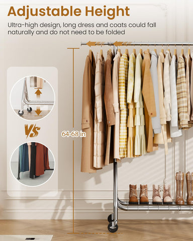 JIEJIERUI garment rack in a bedroom for versatile storage and organization.