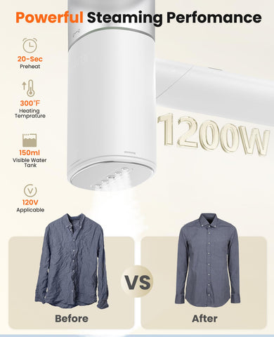 JIELINWEE foldable travel steamer, compact design for easy packing