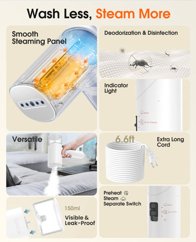 JIELINWEE steamer works vertically or horizontally for versatility