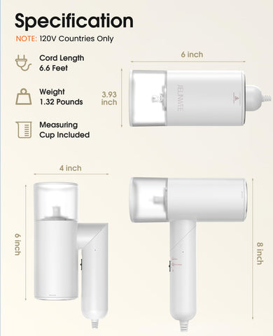 JIELINWEE white color design of the handheld steamer